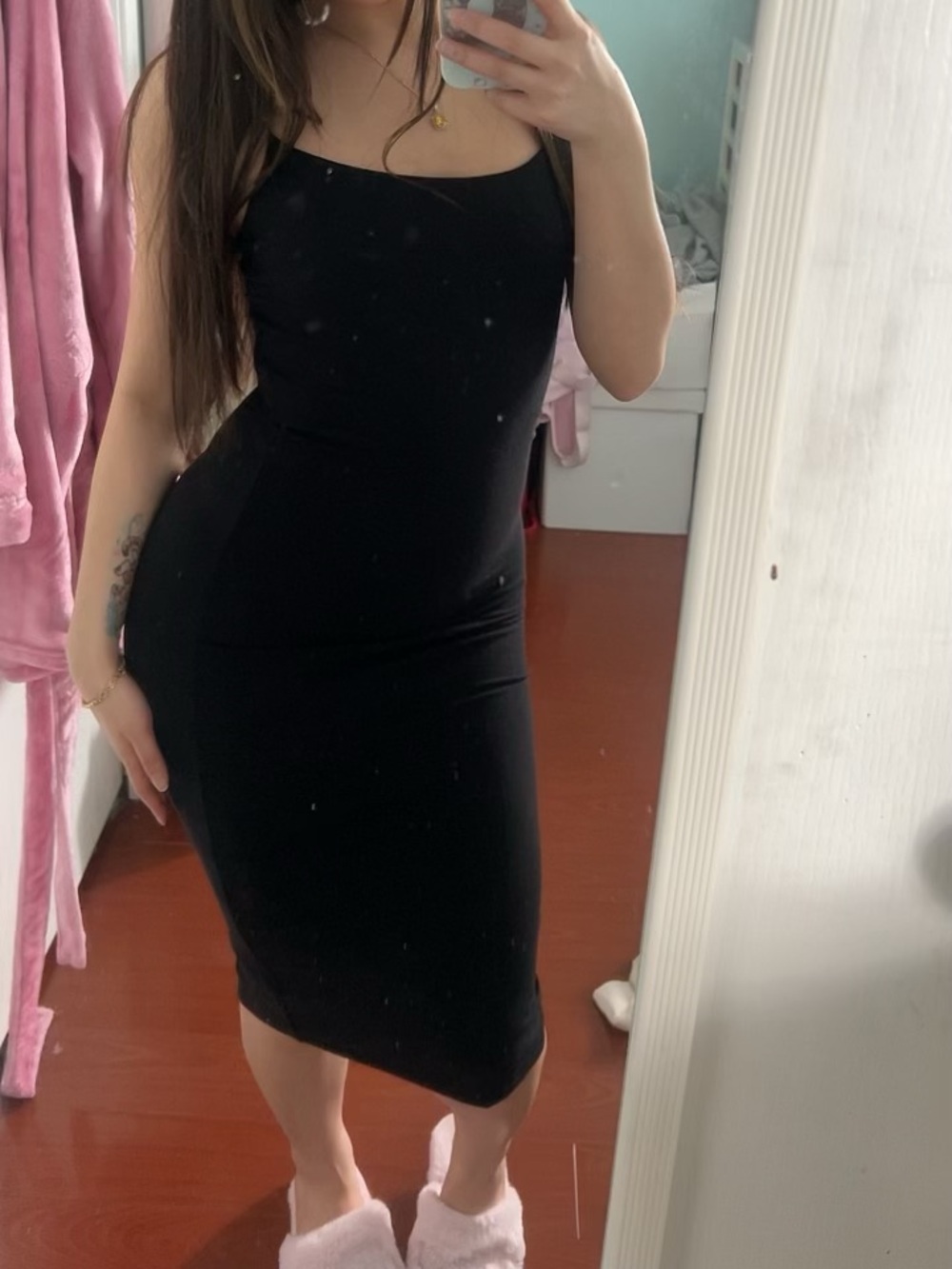 Aritzia Wilfred Free Tiny Tank MIDI Dress Black